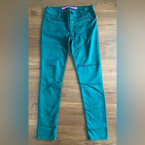 TINSELTOWN Denim Deep Forest Green Stretch Jeans. Moto style. 3 Juniors